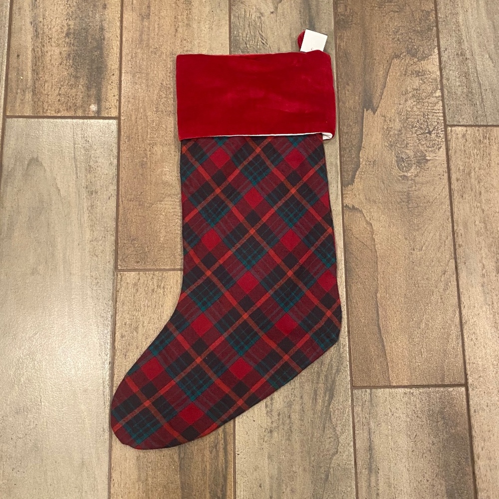 Embellished Jeweled Owl Plaid Christmas Stocking - Pottery Barn - Picture 5 of 6